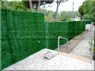 Obra para un cliente en Costa Brava, valla de simple torsin y colocacin de seto